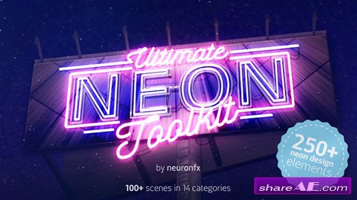Videohive Ultimate Neon Toolkit - Neon Sign Mockup Kit - After Effects Templates