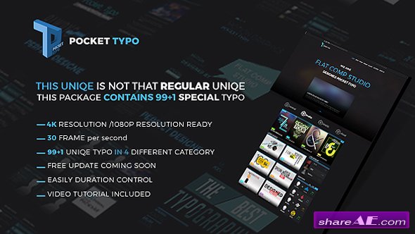 Videohive Pocket Typo - Motion Text Package - After Effects Templates