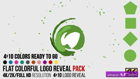 Videohive Flat Colorful Logo Reveal Pack - After Effects Templates