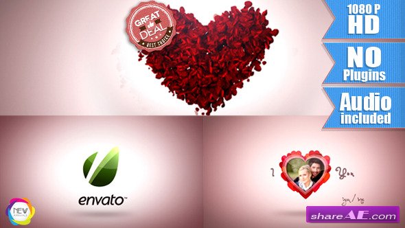 Videohive Valentine Day with Rose Petals