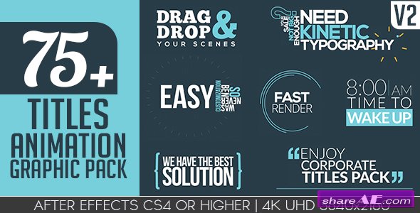 VIDEOHIVE Titles Animation Graphic Pack V2