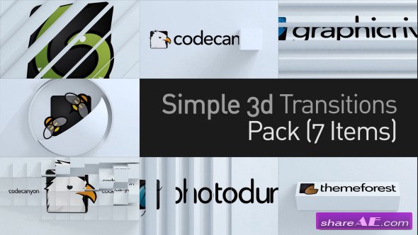 Videohive 3D Simple Transitions Pack