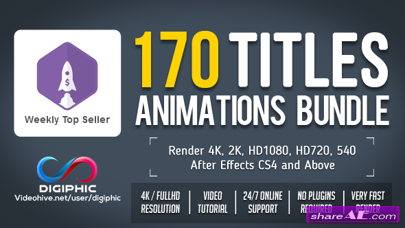 Videohive 170 Titles Animations Bundle