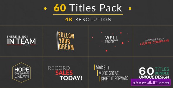 Videohive 60 Titles Pack