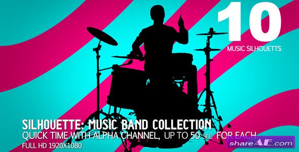 Videohive Music Band Collection 10 (sillhouettes) - Motion Graphics