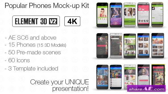 Videohive Popular Phones Mock-up Kit
