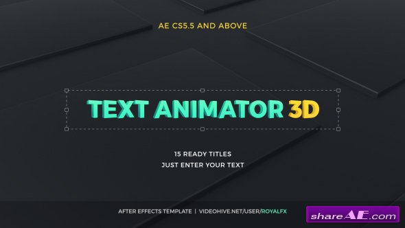 Videohive Text Animator 03: 3D Corporate Titles
