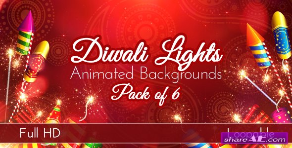 Videohive Diwali Lights Backgrounds - Motion Graphics