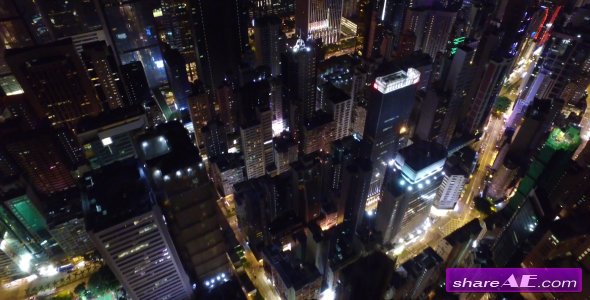 Aerial View Of City At Night - Stock Footage (Videohive)