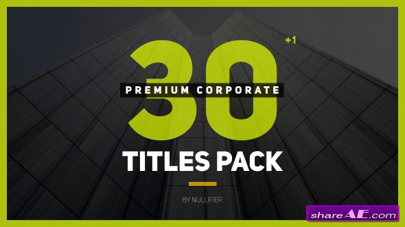 Videohive 30+1 Premium Corporate Titles Pack