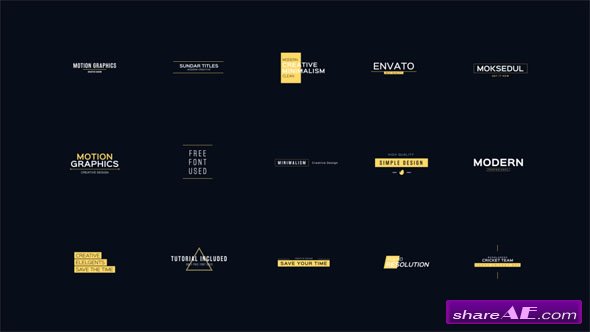 Videohive 30 Cool and Clean Motion Titles