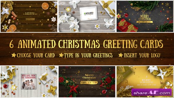 Videohive 6 Christmas Greeting Cards