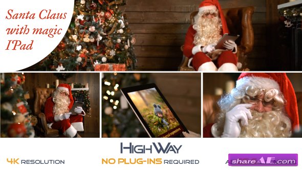 Videohive Santa Claus With Magic IPad