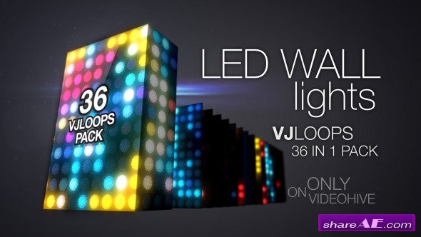 Videohive LED Wall Lights VJ Loops Pack - Motion Graphic