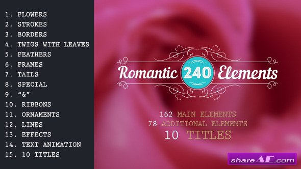 Videohive Romantic Elements & Titles