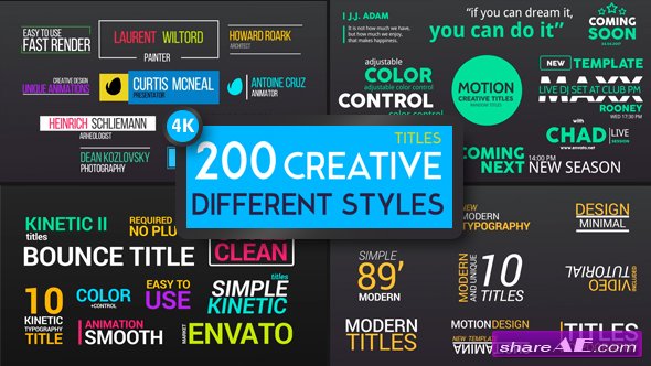 Videohive Titles Different Styles