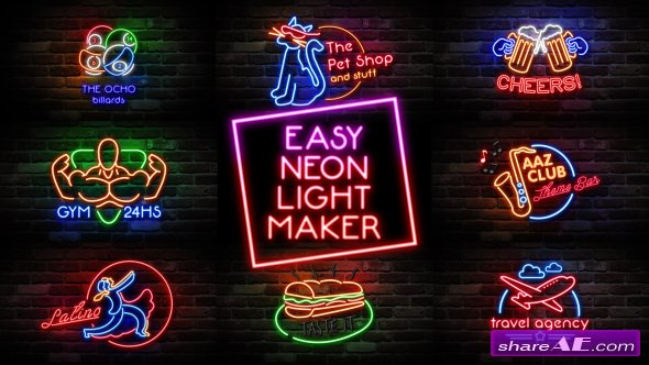 Videohive Easy Neon Lights Maker