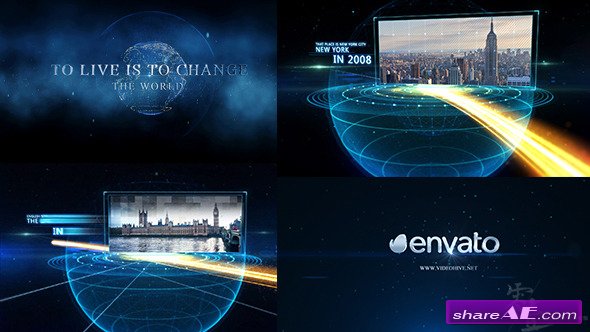 Videohive Earth line And Postcard Opener