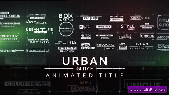 Videohive 30 Fast Glitch Urban Titles