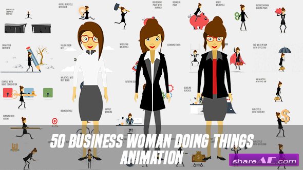 Videohive Business Woman Doing Things Animation