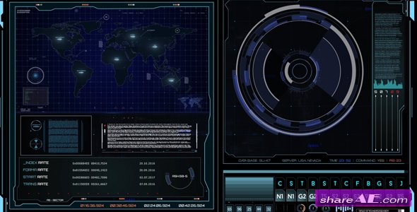 Videohive HUD Dashboard Control Interface - Motion Graphic