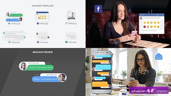 Videohive SMS Messages Chat Notify Elements