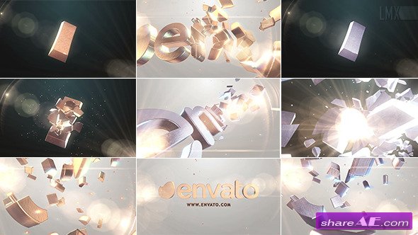 Videohive 3D Gold And Silver Shatter Logo