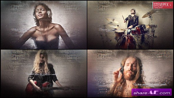 Videohive Music Notes Slideshow