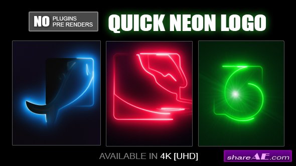 Videohive Quick Neon Logo