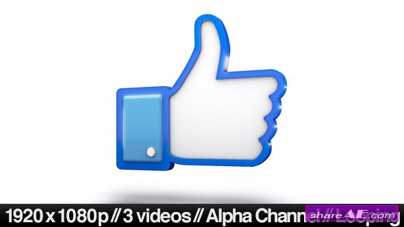 Videohive Facebook 3D Thumbs Up Like Icon - Motion Graphic