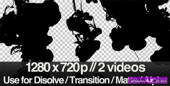 Videohive 2 Ink Flowing in Water Transition / Matte / Mask - Motion Graphic