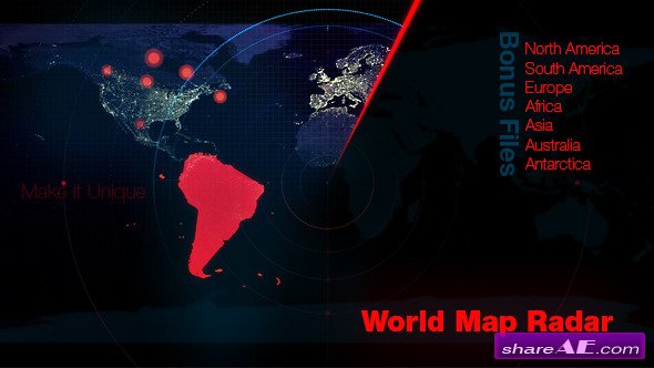 Videohive World Map Radar - Motion Graphic