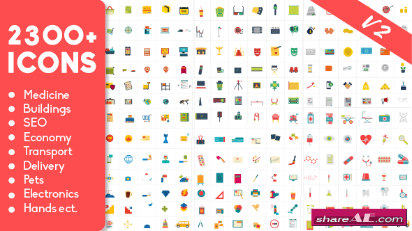 Videohive 2300 Animated Icons Pack