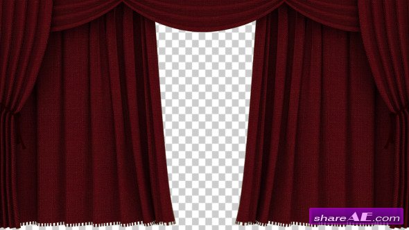 Videohive Realistic Red Curtain Opening