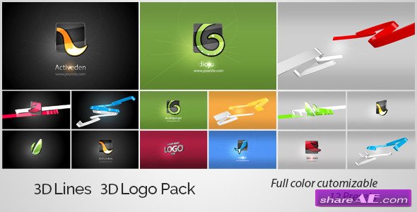 Videohive 3D Lines 3D Logo Pack
