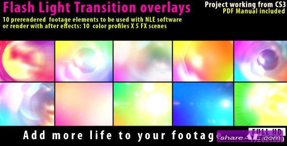 Videohive Flash Light Transition Overlay Lense Pack - Motion Graphics