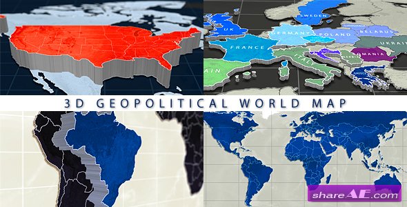 Videohive 3D Geopolitical World Map