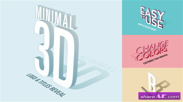 Videohive Minimal 3D - Logo & Titles Reveal
