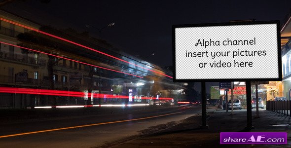 Night Street with Billboard  - Stock Footage (Videohive)