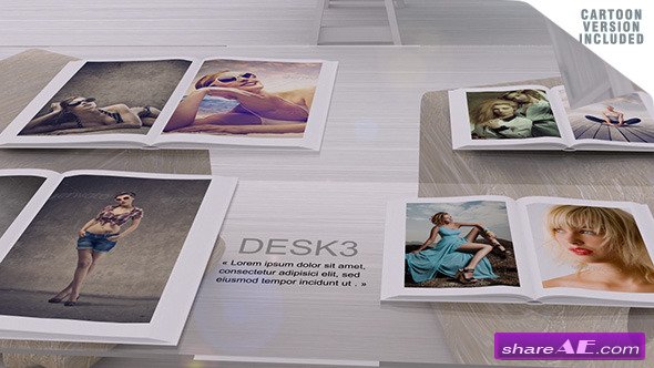 Desk Gallery with Cartoon version - After Effects Project (Videohive)