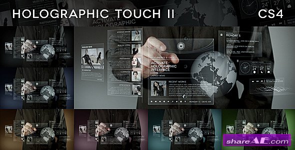 free holographic touch after effects intro template download