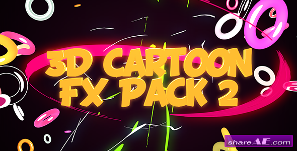 3D Cartoon FX Pack 2 - Cinema 4D Templates (Videohive)