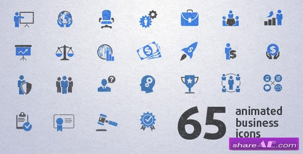 65 Animated Business Icons - After Effects Project (Videohive)