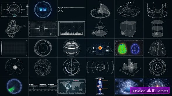 30 Super Hi-Tech HUD & Infographics Elements - After Effects Project (Videohive)