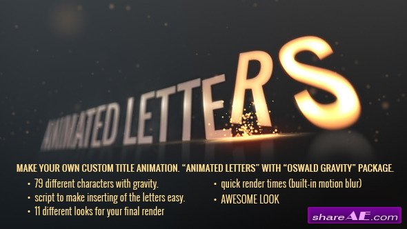 Animated Letters - Oswald Gravity Package - After Effects Project (Videohive)