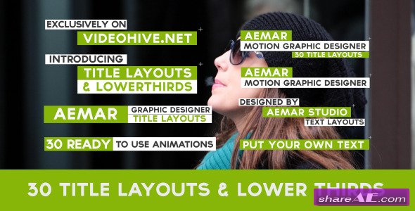 30 Text Layouts & Lower Thirds - After Effects Project (Videohive)