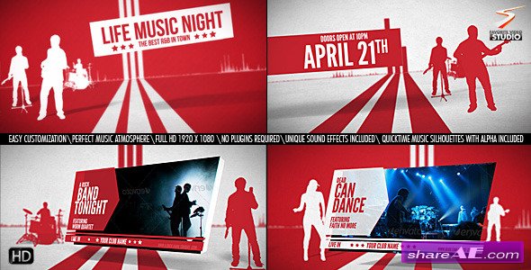 after effects template music event free download