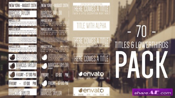 70 Hipster Titles & Lowerthirds - After Effects Project (Videohive)