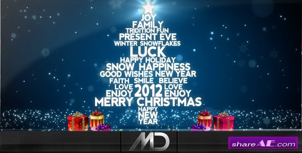 Christmas / New Year Flying Words - After Effects Project (Videohive)