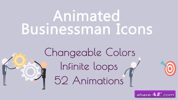 52 Animated Businessman Icons - After Effects Project (Videohive)